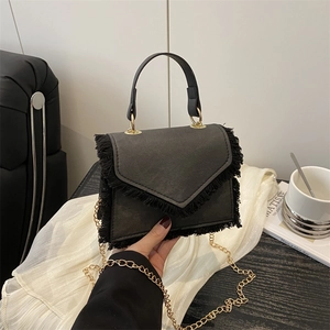 Borsa a Tracolla Vintage con Nappa e Catena in Denim Pelle PU Piccola Borsa Quadrata Retrò per Donna Moda Street Style Borsa a Spalla