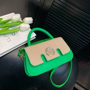 Borsa a Tracolla da Donna in Pelle PU con Design a Contrasto Intrecciato Elegante Borsa a Mano Piccola Quadrata con Tracolla