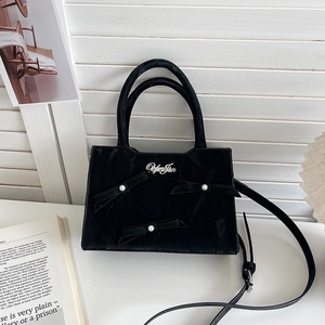 Sac à Bandoulière de Mode pour Femmes Nœud Papillon Künstliche Perle Cuir PU Texture Plissée Sac à Main Élégant pour le Quotidien