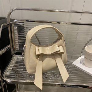 Sac à Main Femme Décoration Nœud Mode Cuir PU Chaîne Bandoulière Sac à Épaule pour Femme Quotidien Décontracté Fête Voyage