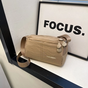Women Fashion Nylon Crossbody Bag Lightweight Multi Layer Travel Shoulder Bag Solid Color Simple Casual Messenger Bag For Daily