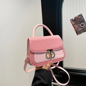 Borsa a Mano Donna Giuntura Moda in Pelle PU Intrecciata Patchwork Borsa a Tracolla Color Block con Manico Superiore Piccola Borsa Quadrata Spalla Messenger Quotidiano Casual Trendy