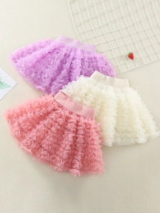 Girls Princess Tutu Skirt Multi Layered Mesh Ruffle Skirt For Birthday Party Holiday Kids Toddler Ball Gown Skirt