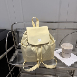 Women Plaid Drawstring Backpack Casual College Style Gingham Fashion Backpack Large Capacity School Bag For Daily Travel
