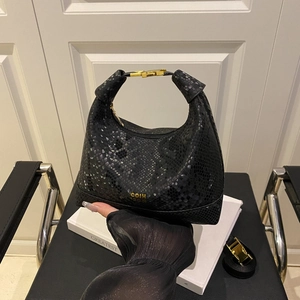 Women's Fashion Snakeskin Pattern Hobo Bag Trendy Special Material Underarm Shoulder Bag Crossbody Handbag With Metal Buckle