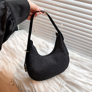 Sac Sous le Bras Hobo à Paillettes Minimaliste pour Femmes Sac à Épaule en Cuir PU Pailleté pour Mariage Fête Chic