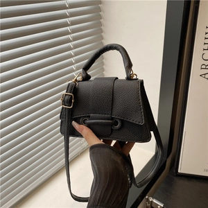 Women Mini Crossbody Bag Lychee Pattern PU Leather Handbag With Top Handle Trapezoid Shape Fashion Shoulder Bag For Daily Use