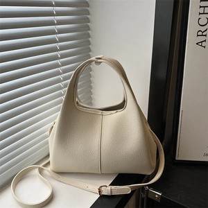Damen PU Leder Beuteltasche Minimalistische Lychee Muster Umhängetasche High-End Gefühl Große Kapazität Schulter Handtasche Alltagstasche