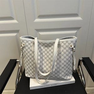 Women Monogram M Letter Print Tote Bag Large Capacity Commuter Shoulder Bag Faux Leather Handbag Fashion Trendy Tote
