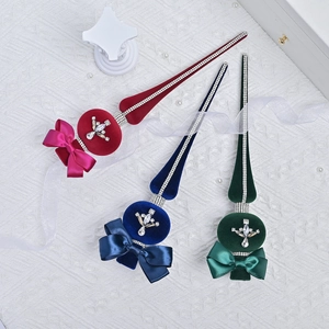 Luxurious Flocked Christmas Tree Topper With Rhinestone Cross Star Bowknot Velvet Tree Top Ornament Elegant Festive Home Party Decor