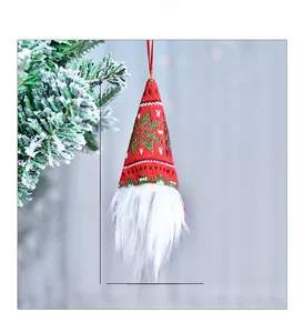 Christmas faceless gnome plush ornament with snowflake hat measuring 19cm by 8cm
