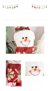Détails de la poupée bonhomme de neige en peluche avec bonnet et écharpe tricotés