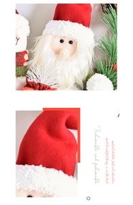 Détails de poupées Père Noël et bonhomme de neige en peluche avec baies rouges