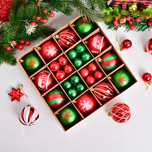 Bolas de Navidad de Plástico Galvanizado Pintado Multicolor Adornos Colgantes para Decoración de Árbol de Navidad Fiesta