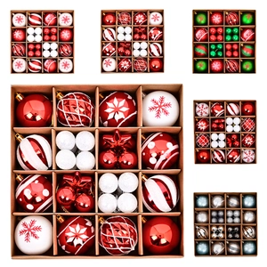 Set de 44 bolas de Navidad con purpurina y diseños pintados para decorar el árbol