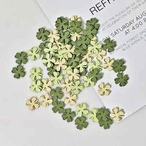 Wood Shamrock Slices For St. Patrick's Day Green Wood Clover Confetti For DIY Crafts Irish Party Table Decorations