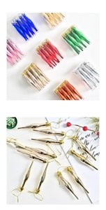 Détails de décorations de Noël en forme de goutte avec finition galvanisée colorée en coffret