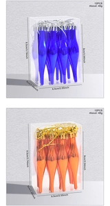 Vue détaillée des décorations glaçons bleues et bronze avec dimensions et détails du lot
