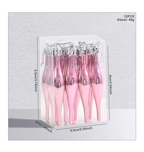 Détail de 12 ornements de Noël en forme de stalactites roses brillants avec dimensions