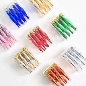 Ornements de Noël en forme de glaçons galvanisés multicolores en boîtes PVC