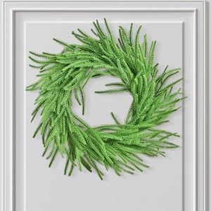 Green Norfolk pine artificial wreath for Christmas wall and front door decoration