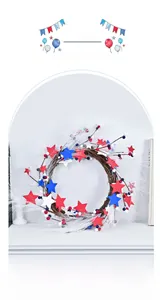 Détail d'une couronne du Jour de l'Indépendance avec étoiles rouges, blanches et bleues