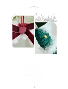Detail of red velvet bow with plush trim and green woven wreath with golden beads