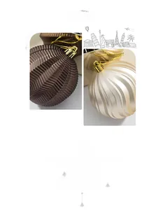 Close-up of 8cm Christmas ball ornaments with intricate V-stripes and spiral wave patterns