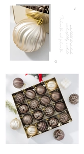 Detail of 16-piece champagne gold and bronze Christmas ball ornaments with mixed textures