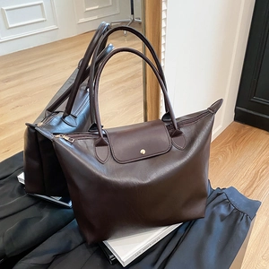 Fashion 2025 Autumn New Korean Style Large Capacity PU Leather Tote Bag For Women Casual Shoulder Underarm Bag Handbag
