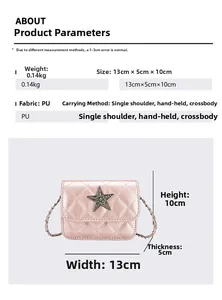 Tabella taglie e dimensioni per questa mini borsa a tracolla rosa metallizzata