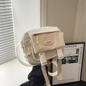 Women Japanese Preppy Style Nylon Crossbody Bag Large Capacity Multi Pocket Messenger Bag For Student Daily Casual