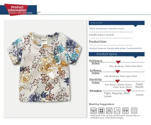 Detailed view of summer boys T-shirt made of breathable slub cotton with floral print