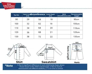 Size chart for boys summer shorts from 90 to 130 cm with detailed measurements in cm