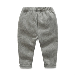 Classic grey toddlers fleece sweatpants with elastic waistband and folded hem design