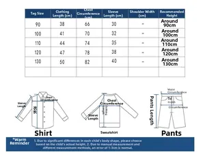 Guide des tailles pour sweat à capuche polaire garçon avec mesures précises de 90 à 130 cm