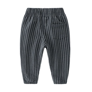 Classic striped toddler boys trousers with elastic waist and back pocket detail