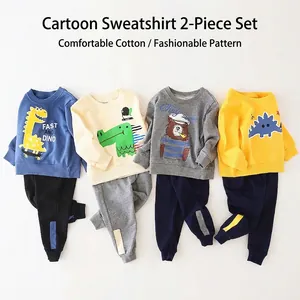 Ensemble deux pièces pour enfant avec sweat de dessin animé et jogging assorti