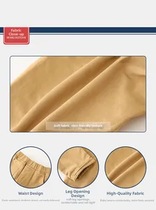 Détails du pantalon enfant kaki doublé polaire avec taille élastique et chevilles