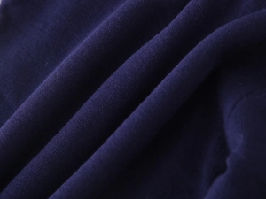 Detailed macro view of the soft navy blue knitted fabric texture on toddler sweaters