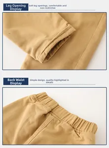 Détail de la taille élastique et des chevilles resserrées du pantalon d'hiver enfant