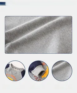 Detail view of cotton kids sweatshirt showing elastic cuffs and soft fabric texture