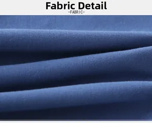 Detailed macro view of dark blue knit cotton fabric texture for children hooded sweater