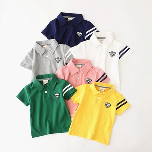 Kurzärmelige Polo-Shirts für Jungen in sechs Farben mit klassischen Streifenkragen