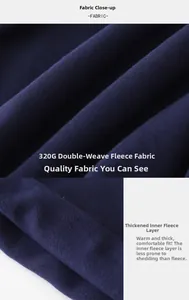 Detail of 320g double-ply brushed navy blue fabric for thickened kids hoodies