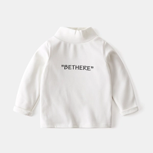 Kids thermal turtleneck shirt in white with BETHERE lettering for winter wear