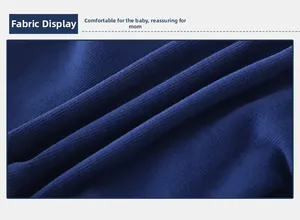 Detailed macro shot of dark blue knitted cotton fabric texture with soft folds and high density