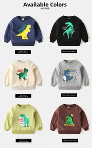 Détails de sweats à capuche pour enfants doublés polaire avec motifs dinosaures