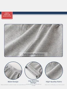 Détail du tissu en coton doux avec taille élastique et revers côtelés pour short garçon