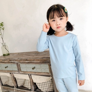 Ensemble sous-vêtements thermiques enfant bleu clair avec haut manches longues